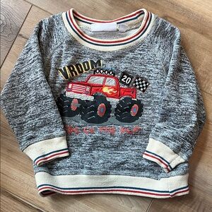Kids Headquarters Gray and Red Striped Sweatshirt Size 3T